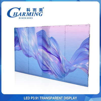 Immagine all'aperto dell'interno P3.91 LED dello schermo trasparente leggero di RGB chiara